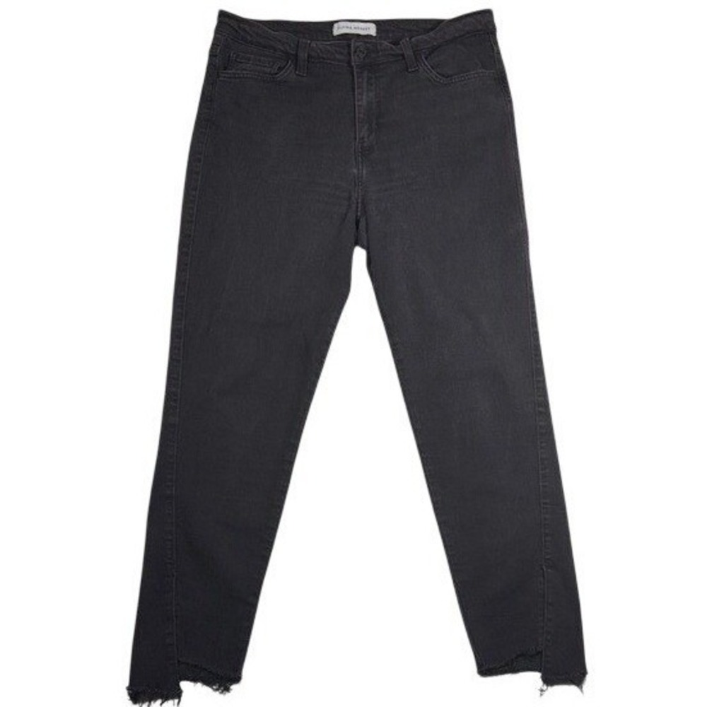 Flying Monkey Womens Black Skinny Jeans Step Hem Sz 30 Y2656 Distressed Raw Edge